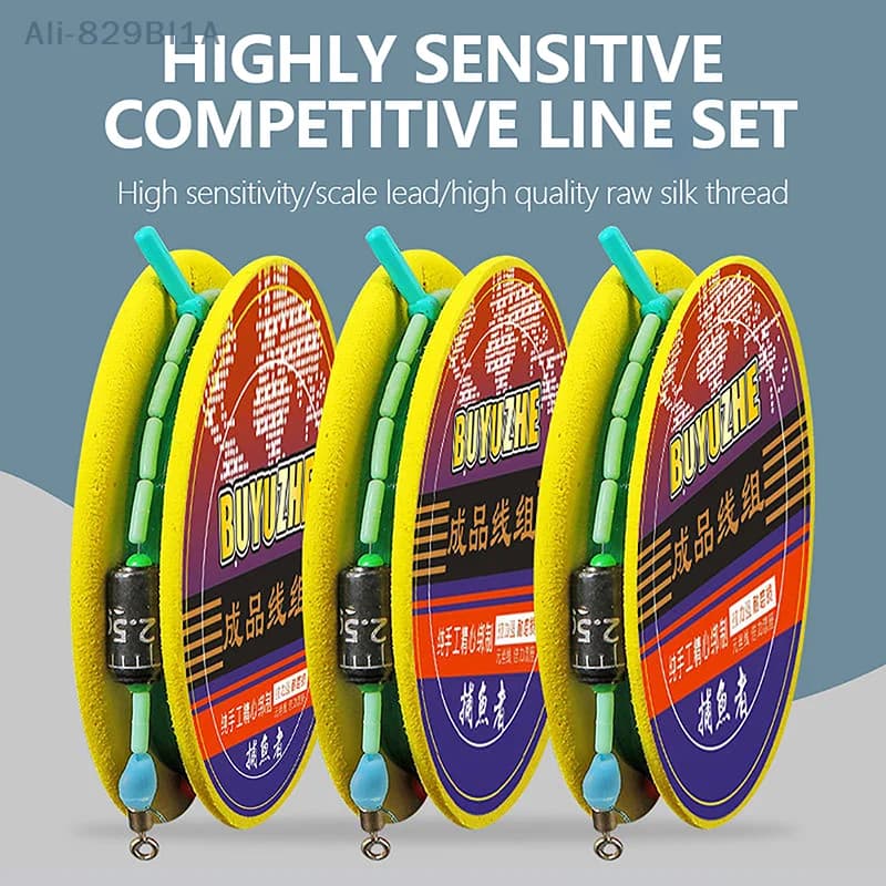 1Pc 3.6-7.2mPE Linea rinforzata Setblack Pit Linea competitiva Set completo di accessori per lenze da pesca legate a mano finite linea principale