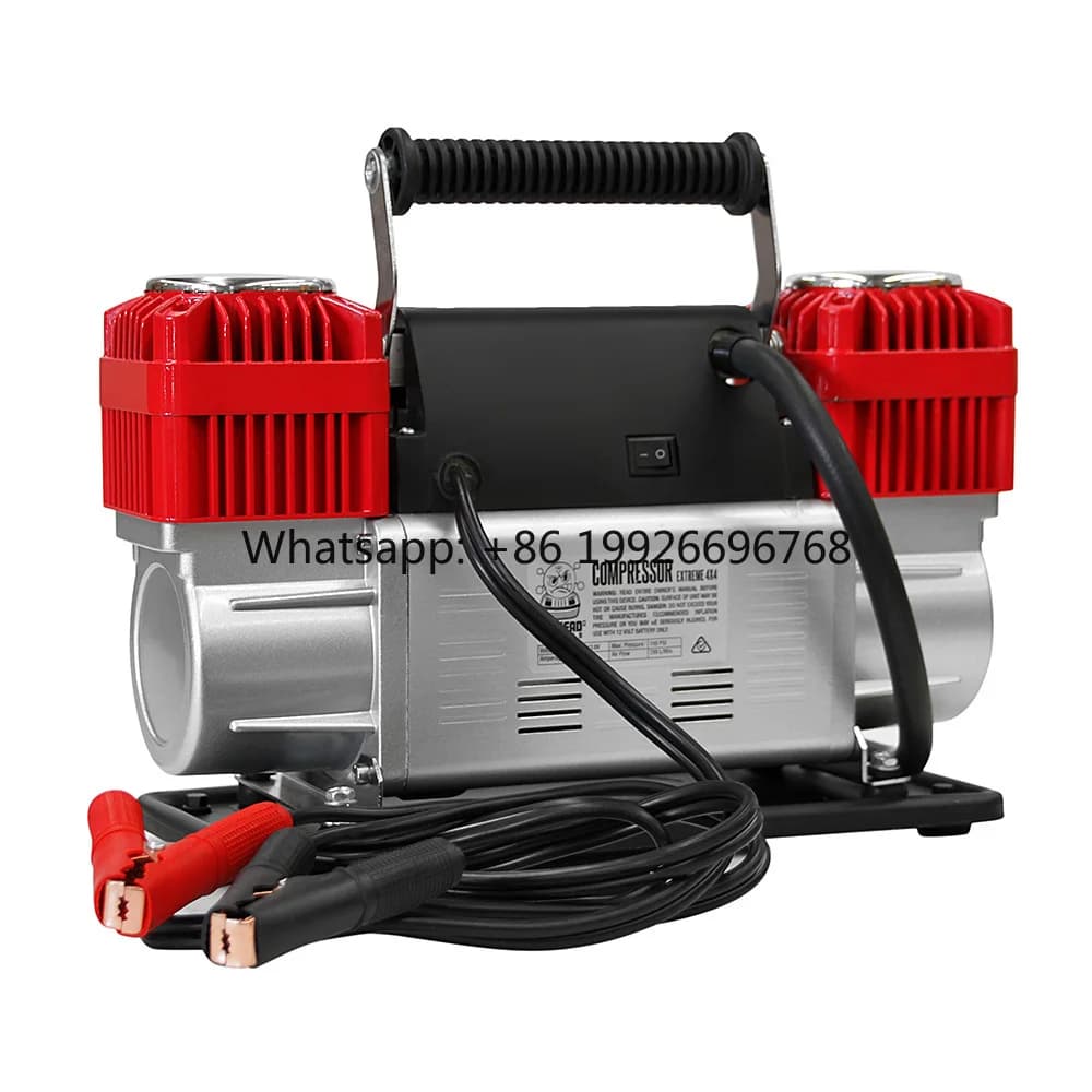 Compressore d'Aria Portatile 300L 12V/24V a Doppio Cilindro 200PSI per Auto, Camion, SUV, ATV e Autobus
