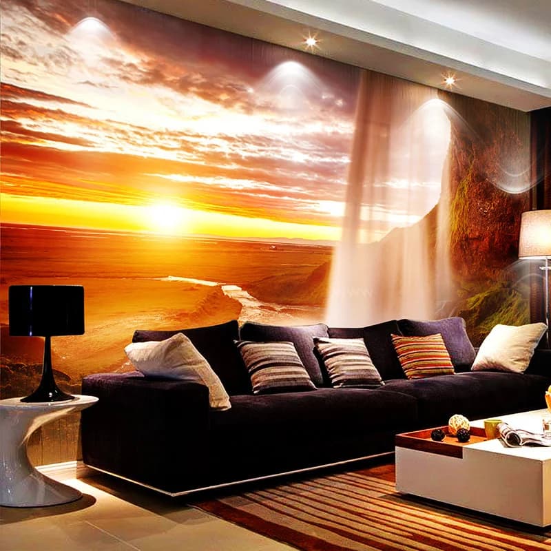 Personalized 3D Wallpaper Nature Landscape Wall Bedroom Living Room Sofa TV Background Decor Waterfall wall covering in nonwoven fabric