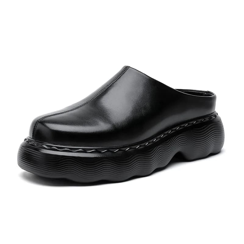 Scarpe mezze moda uomo scarpe con plateau slip-on nero elegante mocassini estivi in pelle originale sneakers firmate di marca calzature uomo