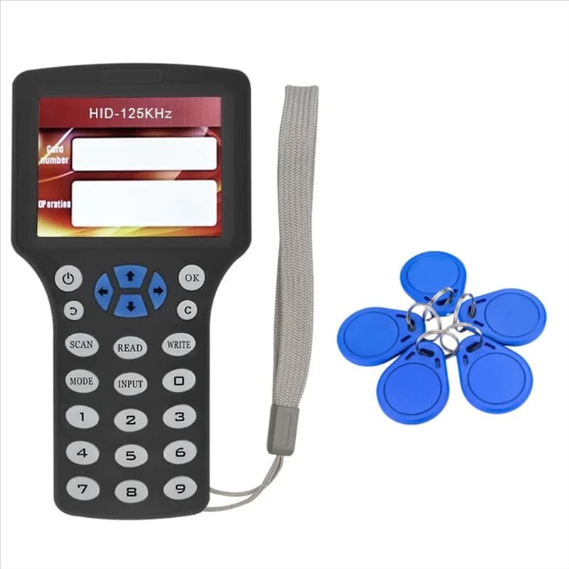 [NUOVO A09R!】 Duplicatore per lettore di smart card NFC RFID a 10 frequenze + portachiavi 5XCUID 125K 13,56Mhz RFID Copiatrice Replicatore di chiavi