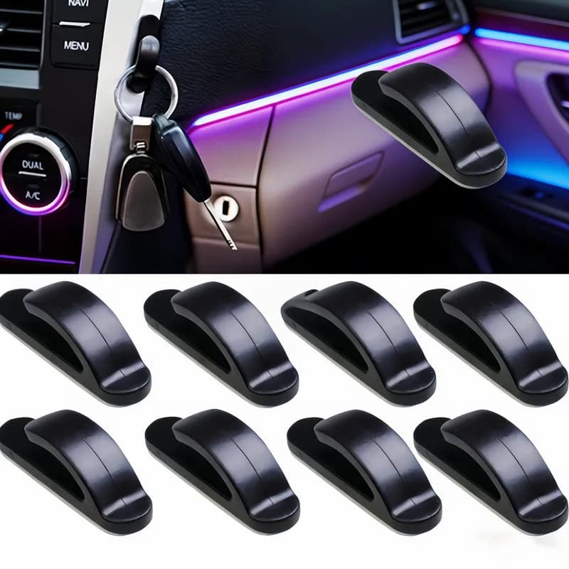 24 Pcs Heavy Duty Car Hook Self Adhesive No Drill Easy To Install Non Slip ABS Durable For Car Storage Pack Pack Pcs Very ...