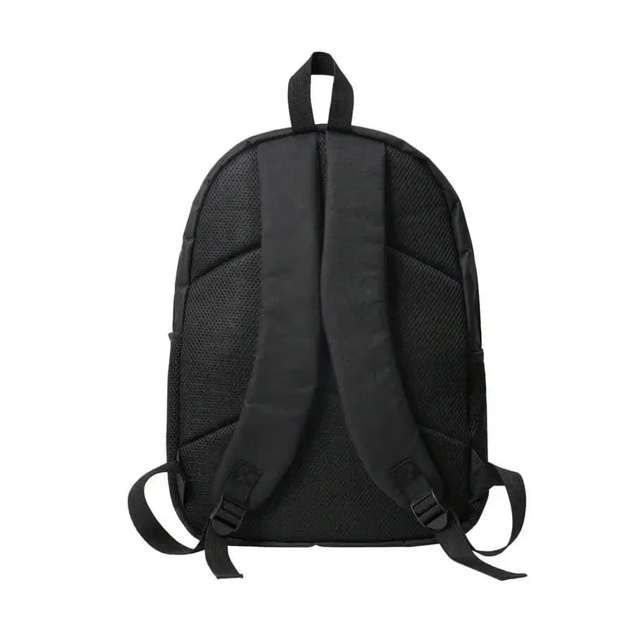 Black Polyester Backpack For School Travel College Computer Bookbag Men Women Daypack