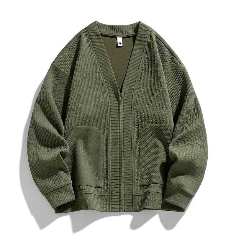 New in Big Size Men's Cardigan Jacket Oversize Loose Sweater Coat Male Zip-up Korean Style Spring Green 6XL 8xl Large Plus