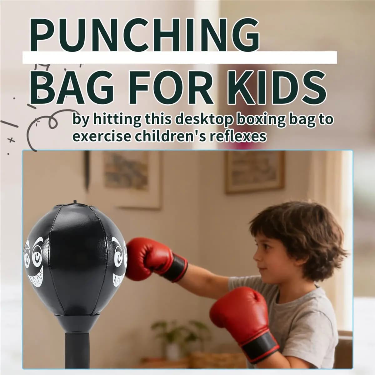 Super Desktop table boxing bag, antistress with suction cup for office tables and counters, for children, colleagues and friends,A