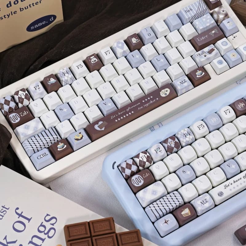 Set di copritasti a tema cacao cocco ghiacciato sublimazione PBT XOA Cherry Profile Keycaps per tastiera meccanica Custom Cartoon Key Caps