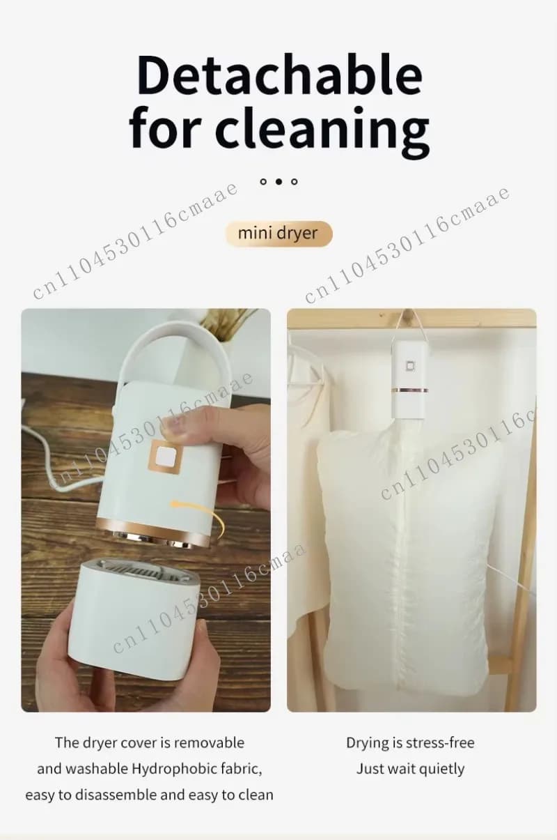 Mini Asciugatrice Portatile per Vestiti, Asciugatura Rapida ad Aria Calda, Stendibiancheria per Casa e Viaggio