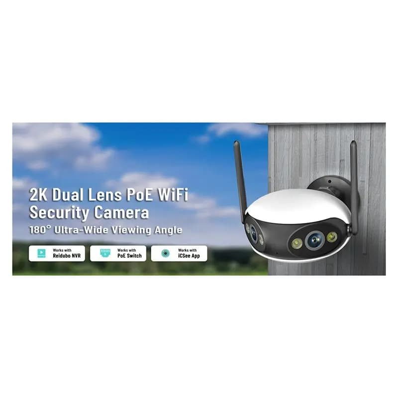 New Model External Security Camera Wifi 4MP 180 ° EU Monitoring Spin with AI automatic tracking with ultra wide humanoid viewing angle detection