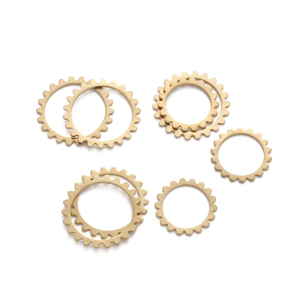 20Pcs Raw Brass Circle Mechanical Steampunk Cogs & Gears Charms ciondolo accessori fai da te per la creazione di collane con braccialetti di gioielli