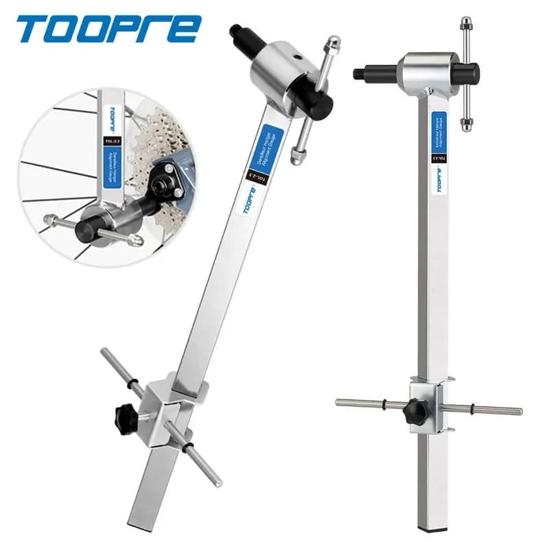 TOOPRE Deragliatore Posteriore Della Bicicletta Gancio Calibro di Allineamento In Lega di Alluminio Raddrizzare Strumento per Mountain Road Bike 20-29 '' Ruota