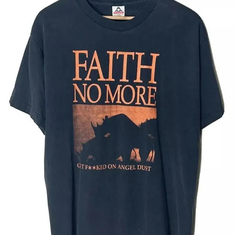 Maglietta vintage Faith No More Ristampa concerto anni '90 Nera S 5XL