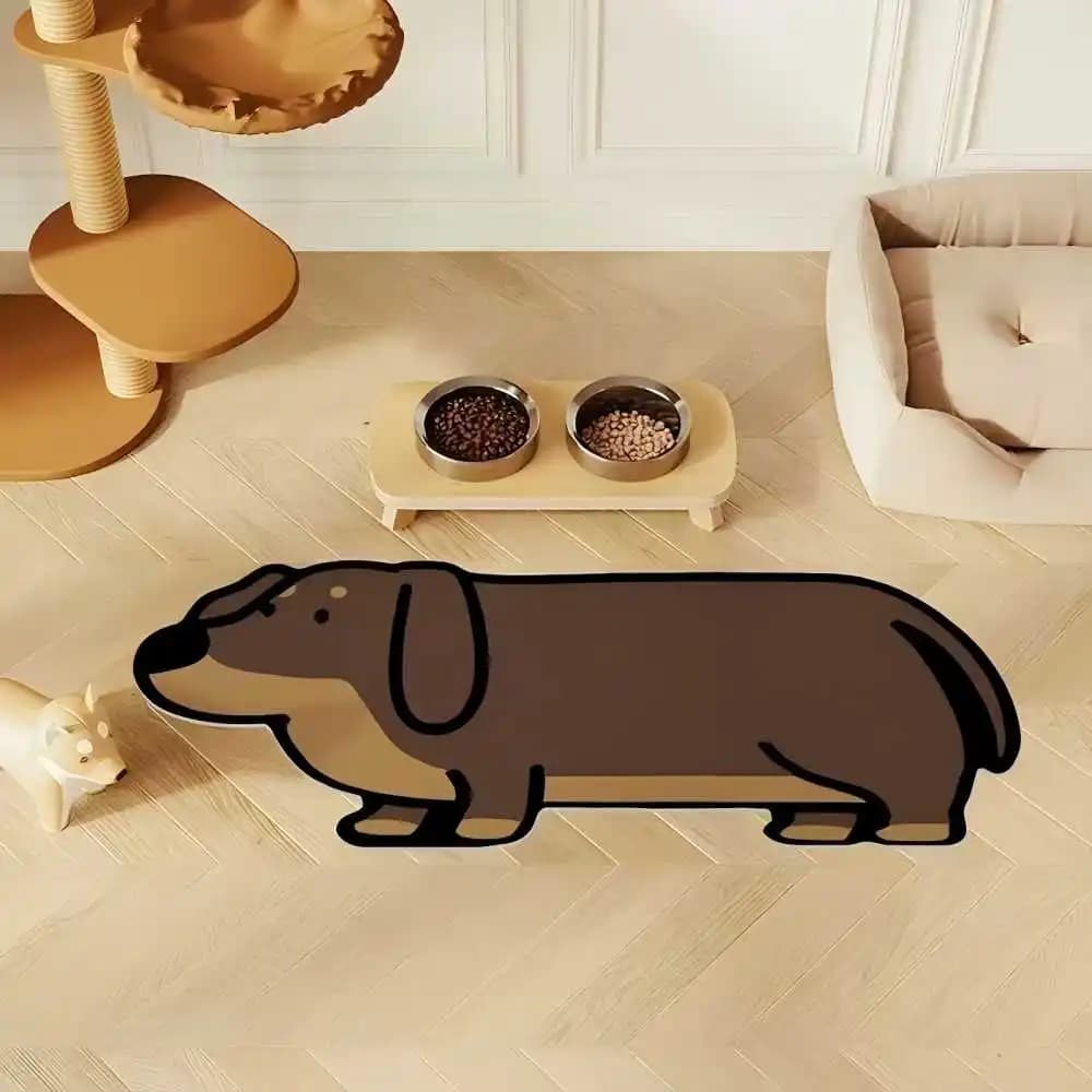 VIKAMA Tappetino da pranzo per animali domestici Cartoon Terra diatomea Resistente alle macchie Impermeabile antiscivolo Facile da pulire Tappetini per cibo e pranzo per gatti e cani