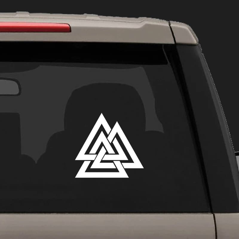 1 adesivo in vinile autoadesivo impermeabile con simbolo Valknut per decorare auto, moto, bici, casco, laptop