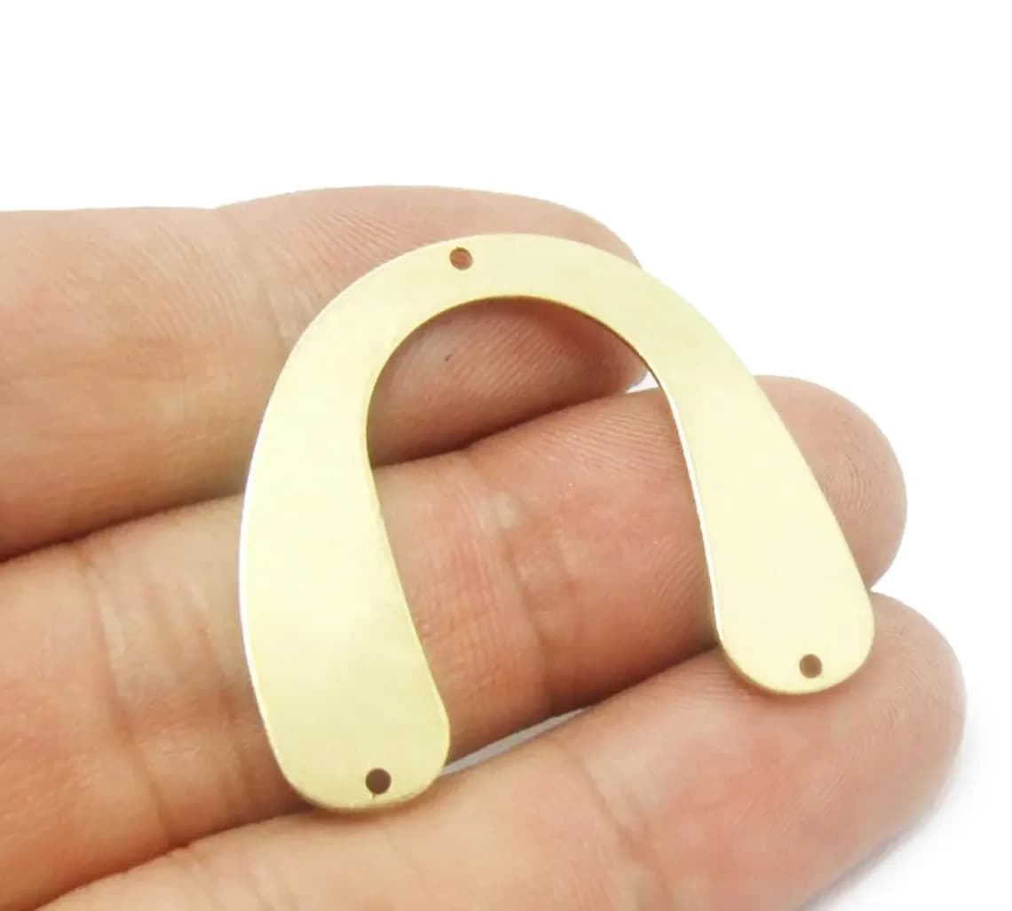 20pcs U shaped Earring Charm, Brass U Connector, 35x31mm, Earring Findings, Brass Charm For Jewelry Making -R447