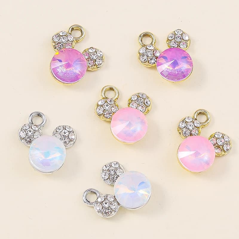 10pcs Pretty CZ Crystal Bear Head Charms of Pendants DIY Jewelry Making Necklace Bracelets Earrings Handmade Findings