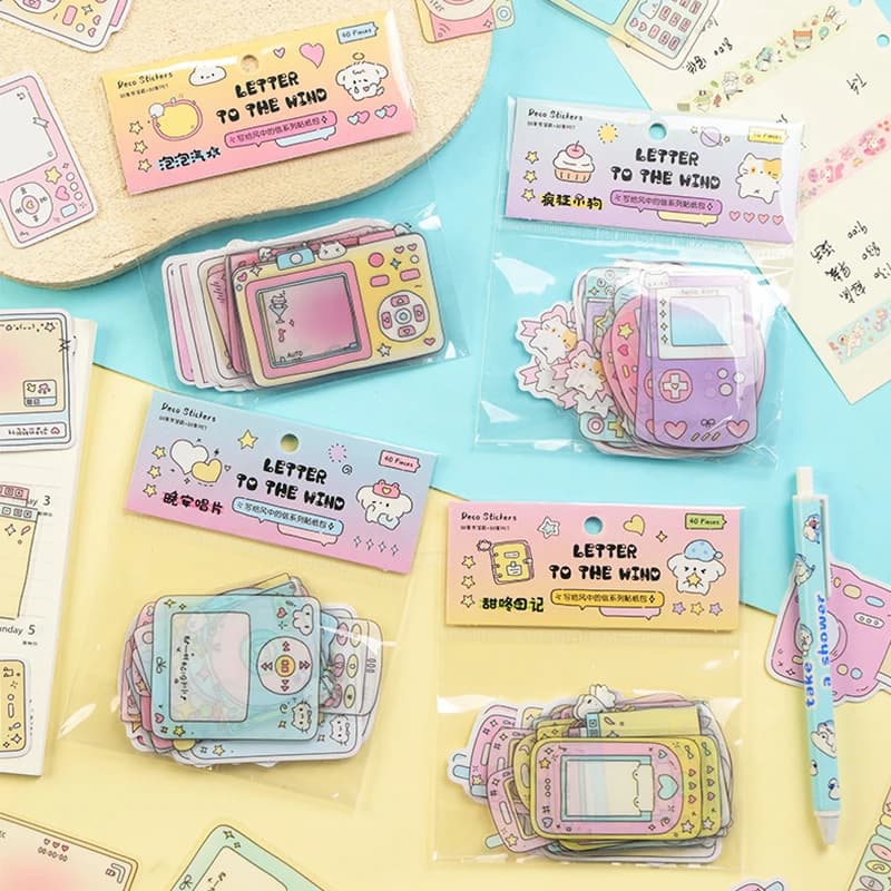 Mr.Paper 4Packs Speech Bubble Sticker Set Kawaii Cartoon Frame Design Writable DIY Journal Scrapbook Phone Case Decor