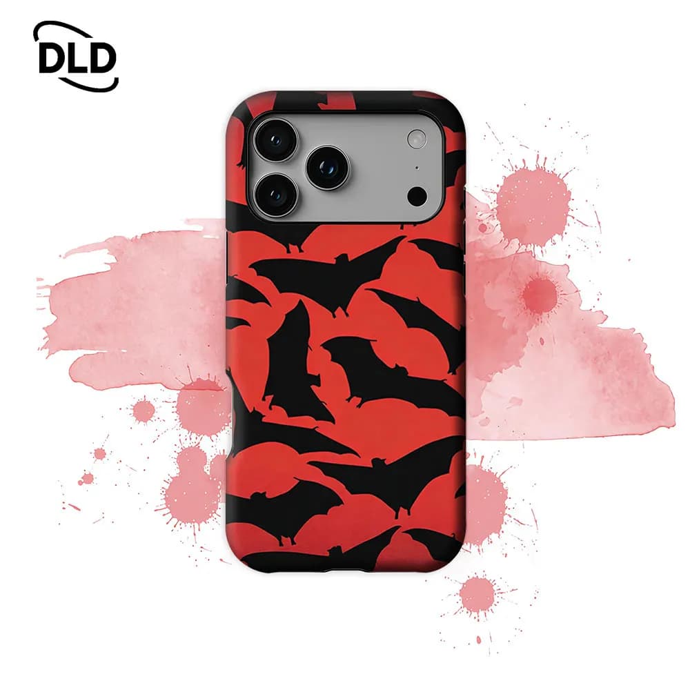 Custodia per telefono con silhouette di pipistrello per custodia magnetica per iPhone 17 16 15 14 13 Pro Max Plus, custodia robusta a strato singolo/doppio
