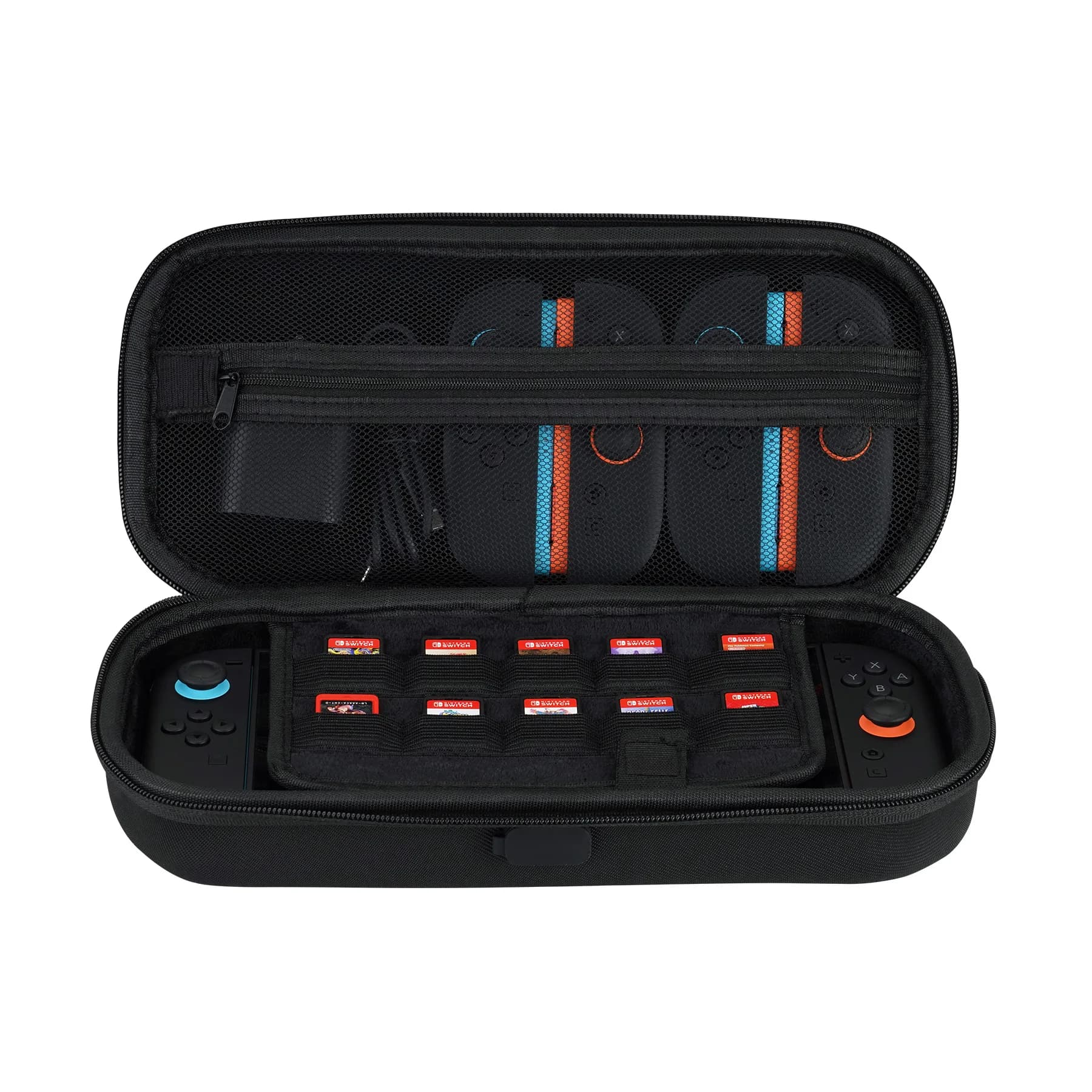 Custodia da trasporto PlayVital per Nintendo Switch 2 con porta di ricarica in silicone, custodia da viaggio portatile con 10 slot per carte da gioco - Nero