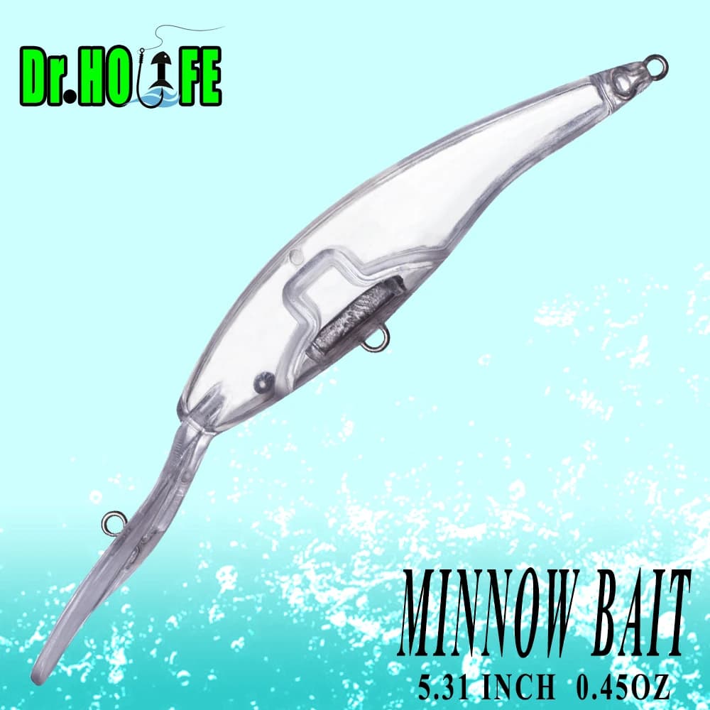 Dr.Holife 15 PZ/LOTTO Non Verniciato Minnow spazi vuoti Richiamo 13.5 CM 12.8G Acqua Profonda Galleggiante Minnow Esca Sonagli Esca Dura Per Esche FAI DA TE