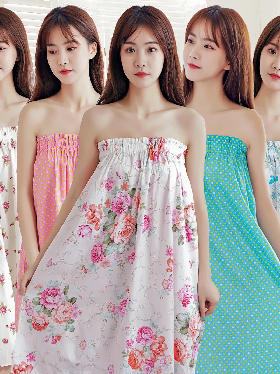 Pure Cotton Bathrobe with Large Size Floral Print for Women, Sauna Jumpsuit, Home Use and Beauty Salon, Soft and Comfortable
