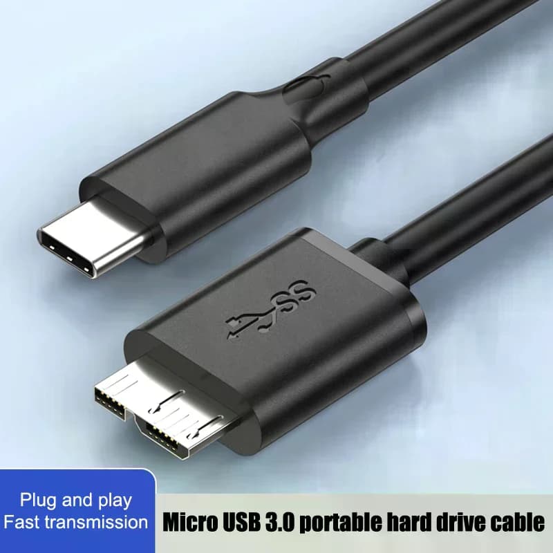 Cavo USB 3.0 da Tipo C a Micro B per Disco Esterno, Laptop, Telefono, Tablet, HDD, Trasferimento Dati Veloce 10Gbps, 3A