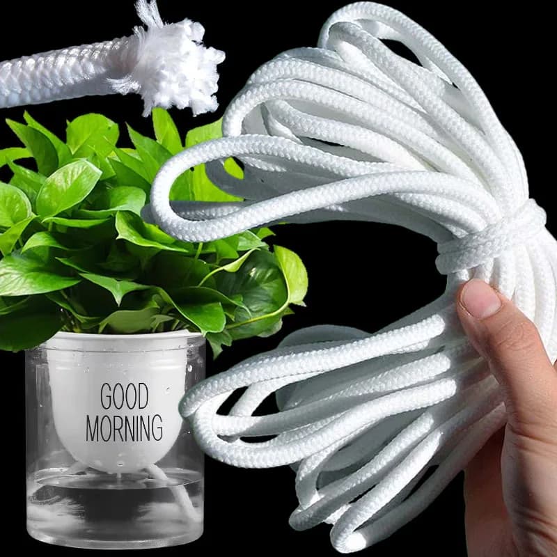 Corda in cotone autoirrigante da 5-20M per vasi da fiori, sistema di irrigazione automatico fai-da-te per piante in vaso, irrigatore a goccia automatico per vacanze