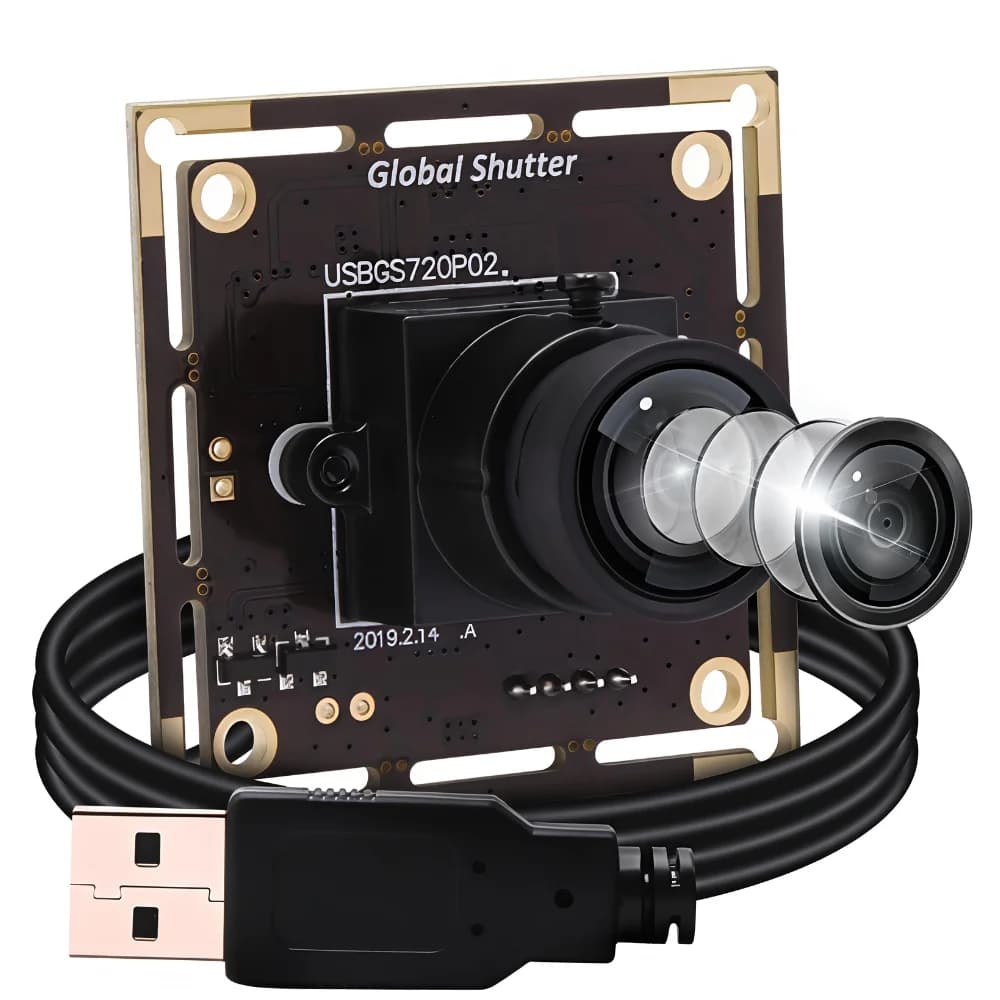 ELP Global Shutter USB Camera 720P 60fps MJPEG No Distortion Webcam Module AR0144 Sensor for QR Barcode Scanner