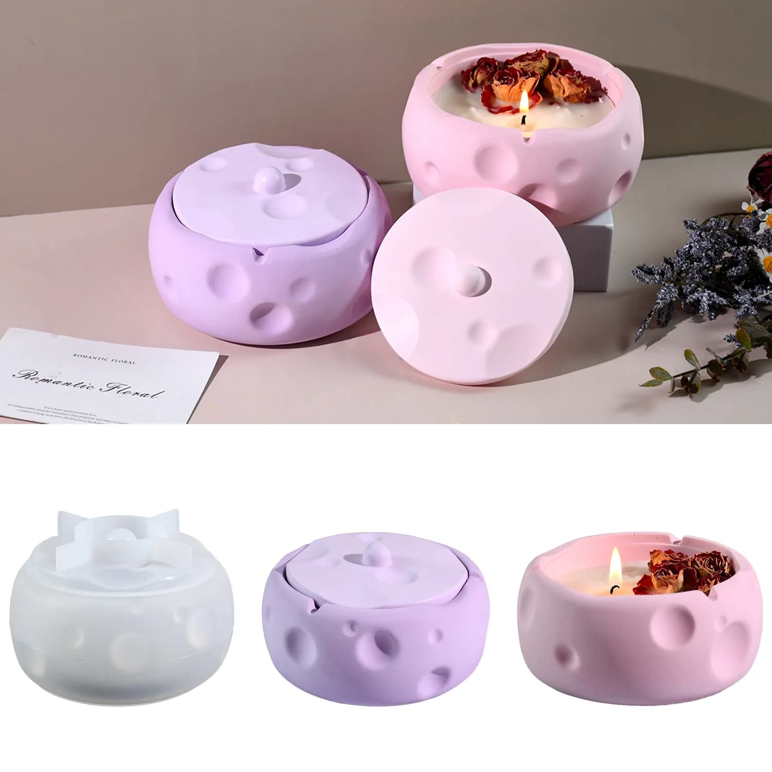 Silicone Candle Molds, Epoxy Resin Molds, Silicone Molds for Round Storage Boxes, Gypsum And Scented Candle Molds