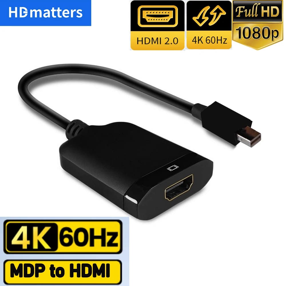 Adattatore cavo Mini DisplayPort a HDMI 2.0 4K 60Hz Adattatore video attivo Mini DisplayPort 1.4 a HDMI 2.0 per Nvidia Apple Mac
