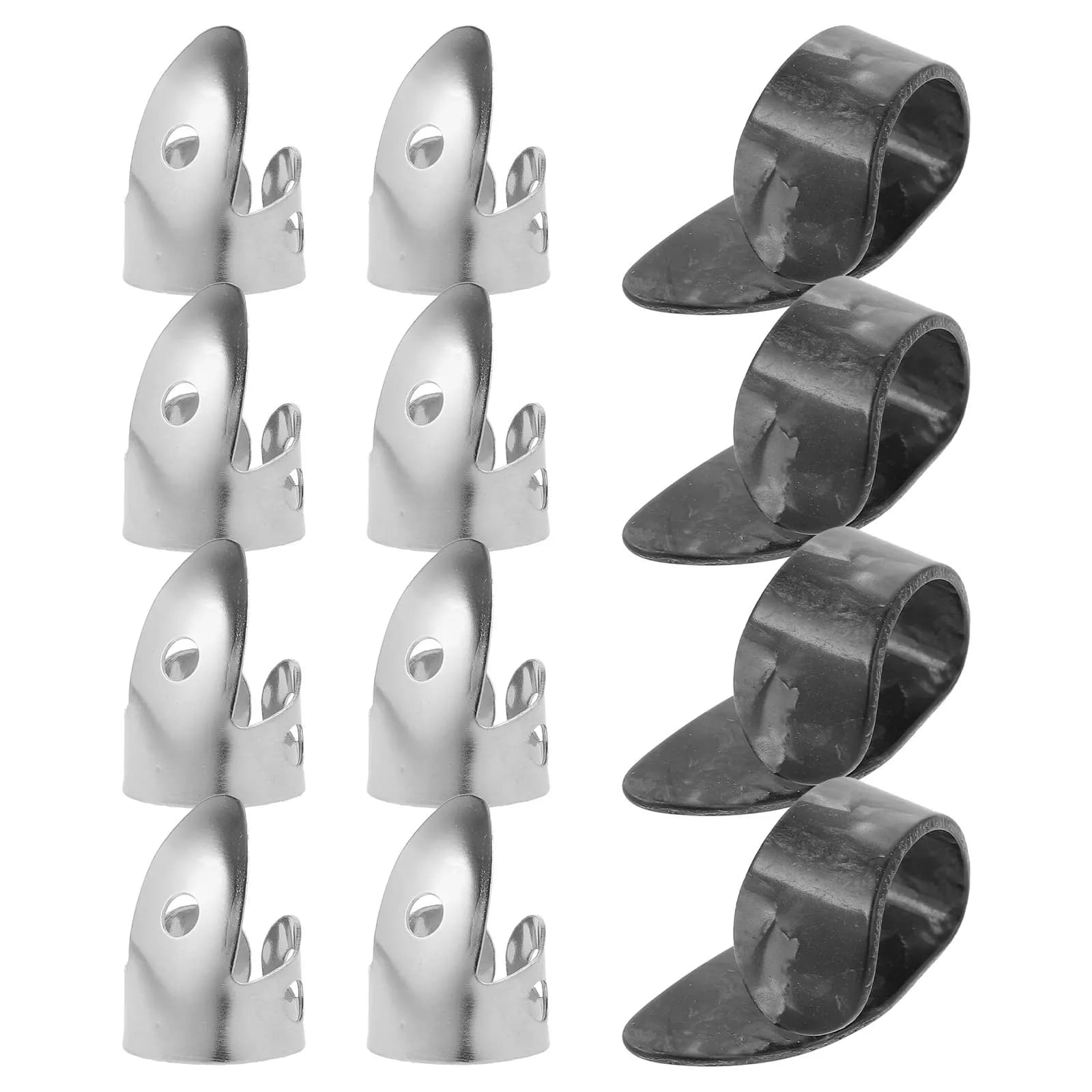 Set di 12 Plettri per Chitarra, Confezione Assortita Spessa e Resistente per Chitarra Elettrica, Acustica, Basso, Plettri per Dita e Pollice, Plettri per Ukulele