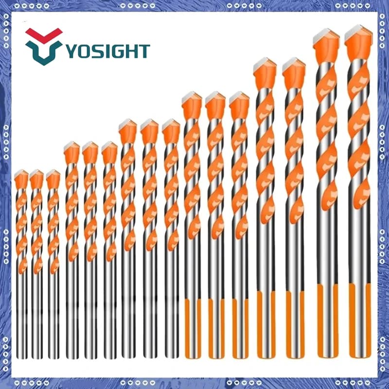 Set di punte da trapano per muratura in carburo di tungsteno per metallo, acciaio, porcellana, piastrelle in ceramica, cemento, mattoni, legno, strumenti di perforazione da 3-12 mm