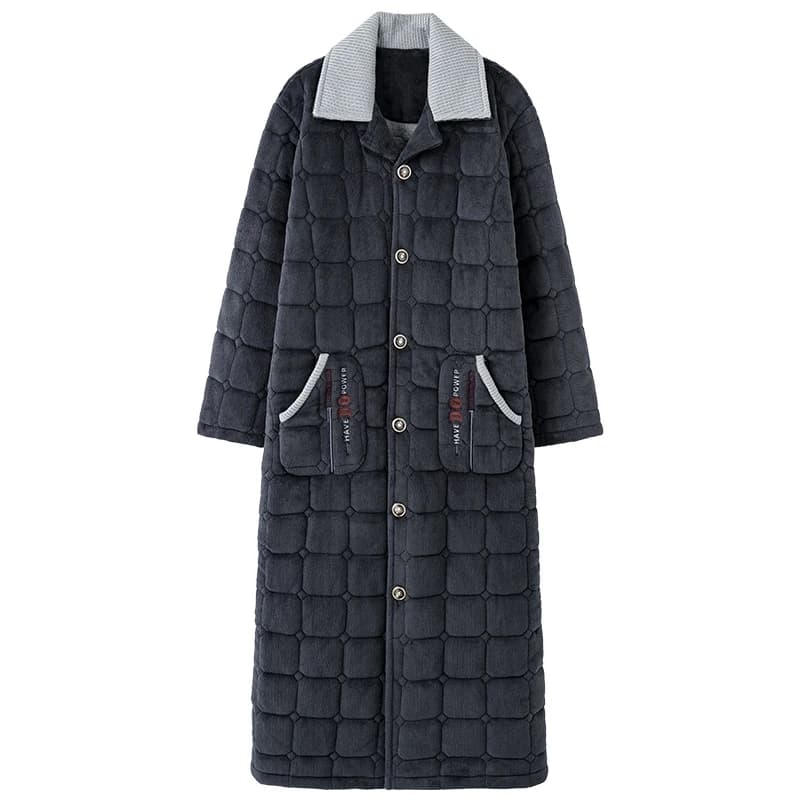 Thickness Monopetto 3 Strati Caldo Bathrobe Men's Winter Flannel Quilted Long Kimono Maschile Vestaglia Corallo In Pile Accappatoi