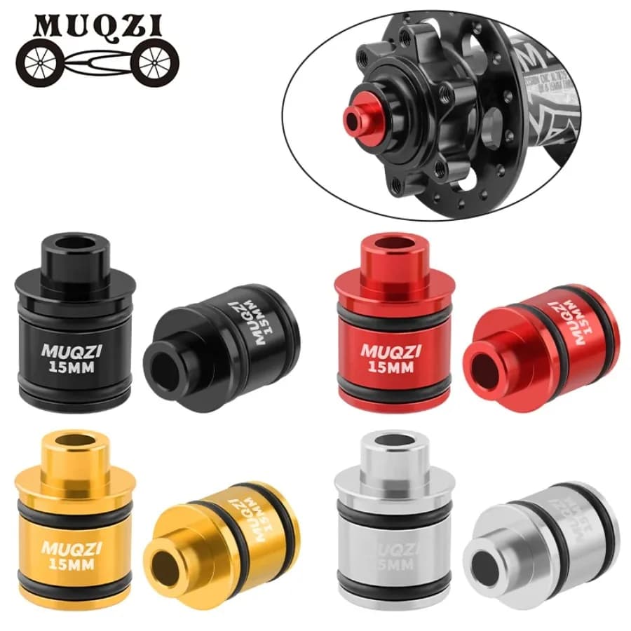 MUQZI 2PCS Thru Axle to Quick Release Adapter 15/12mm to 9mm Conversion for Bike Wheels Hub