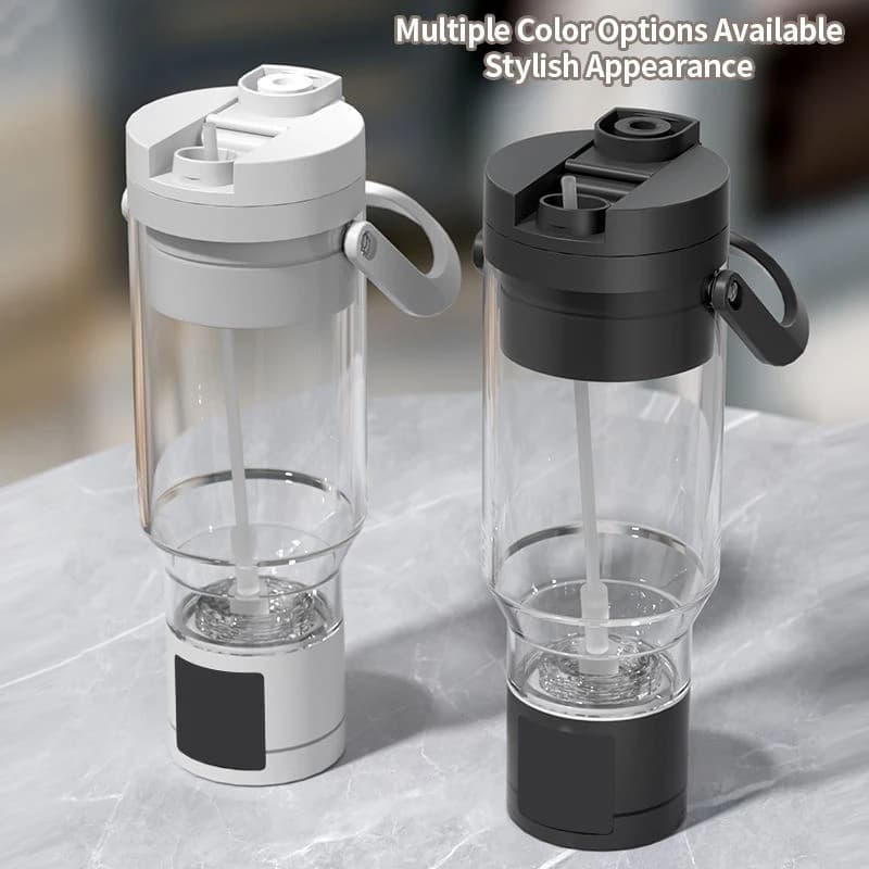 Nuovissima Bottiglia d'Acqua Idrogenata 750ML, Generatore di Acqua Idrogenata con Cannuccia, Ricarica USB, Produttore di Acqua Ricca di Idrogeno, Bollitore Alcalino