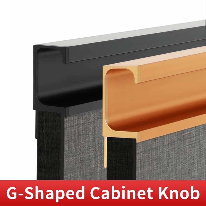 BaiNong Modern Simple Style porta dell'armadio G maniglia cassetto senza fessure maniglia della porta dell'armadio da cucina nera invisibile