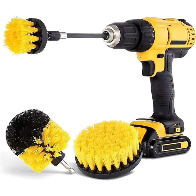 Electric Cleaning Brush Set of Drills Electric Drill Brush Kit Glass Floor Brush 2/3,5/4''' Nylon Brushes