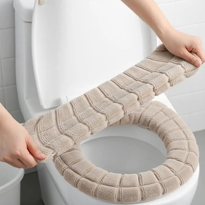 Copriwater Lavabile per Bagno, 1 Pezzo, Morbido Cuscino in Peluche Caldo per il Comfort Invernale