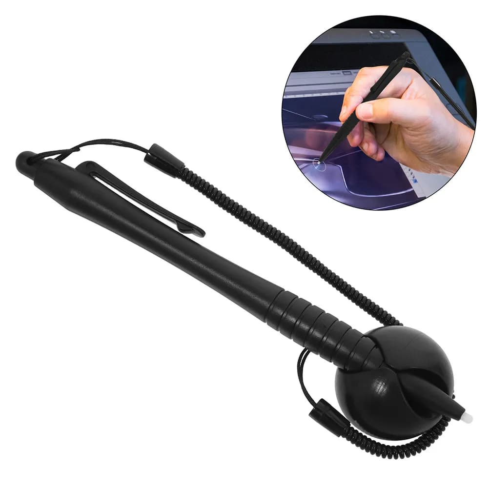 Penna stilo resistiva per tablet da 3 pezzi, con punta rigida, base con corda a molla anti-smarrimento, per scrivere, disegnare e prendere appunti