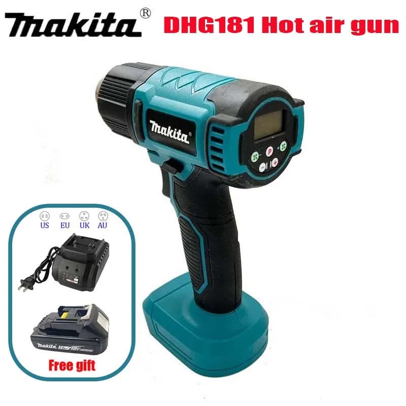 Nuovo Makita 550 ° Pistola ad aria calda portatile senza fili 18V con controllo della temperatura C con ventilatore termico per saldatura con display a LED