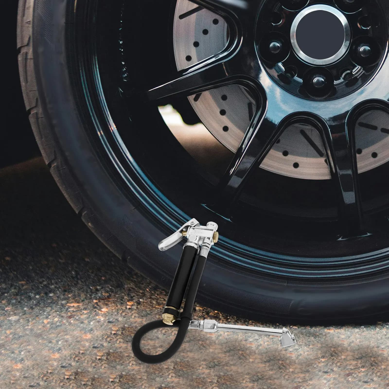 Manometro Digitale per Pneumatici con Gonfiatore per Auto, ATV, Moto, Monitoraggio Portatile di Precisione per Garage