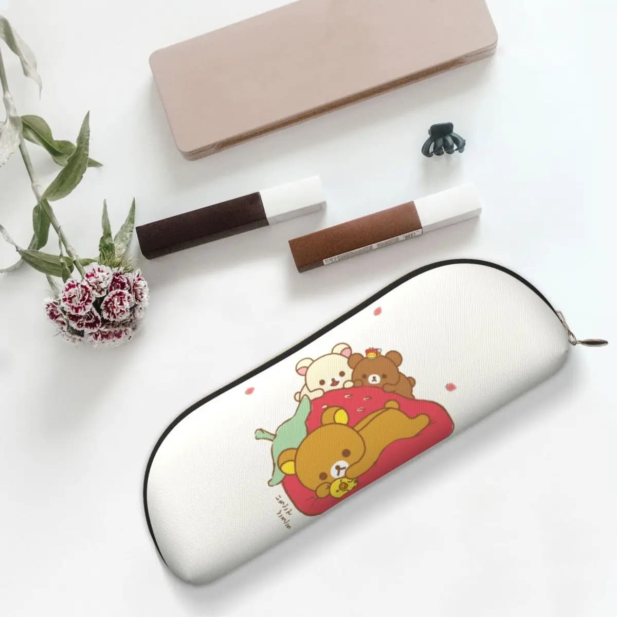 Rilakkuma Sakura Astuccio per matite Astuccio per matite Forniture di cancelleria Astuccio per penne di grande capacità Astuccio per regali per studenti