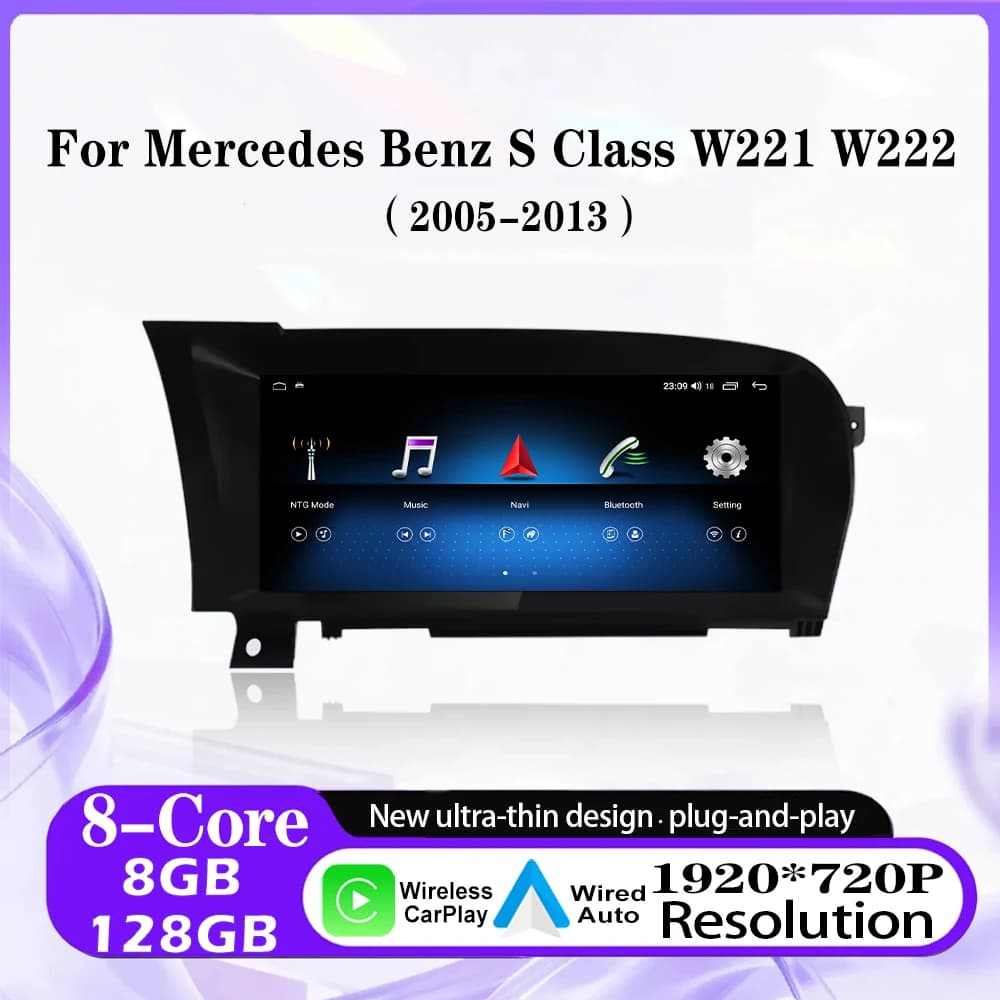 Per Mercedes Benz Classe S W221 W222 2005-2013 Autoradio 4G LTE Stereo Multimedia GPS Navigatore Bluetooth DSP Schermo IPS
