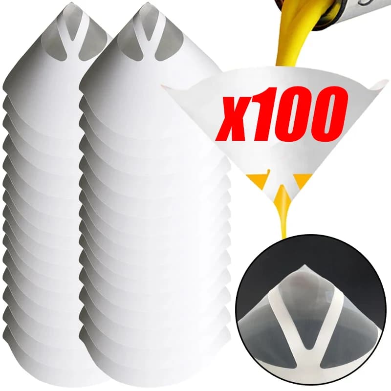 10/100 pcs Use And Drop Paint For Auto Spray Width Purifying Card Filter Straining Embeated Filter Conical Paint Nylon Micron Paper Embedding