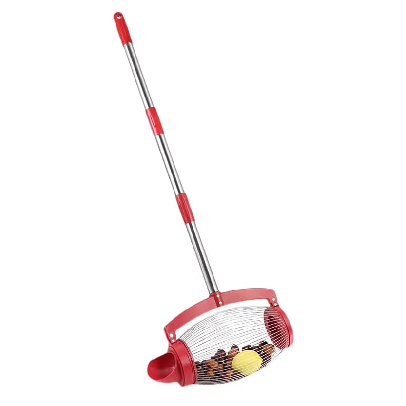 Raccoglitore di palline da tennis multifunzionale con manico lungo Raccoglitore di frutta in noce Collettore di noci