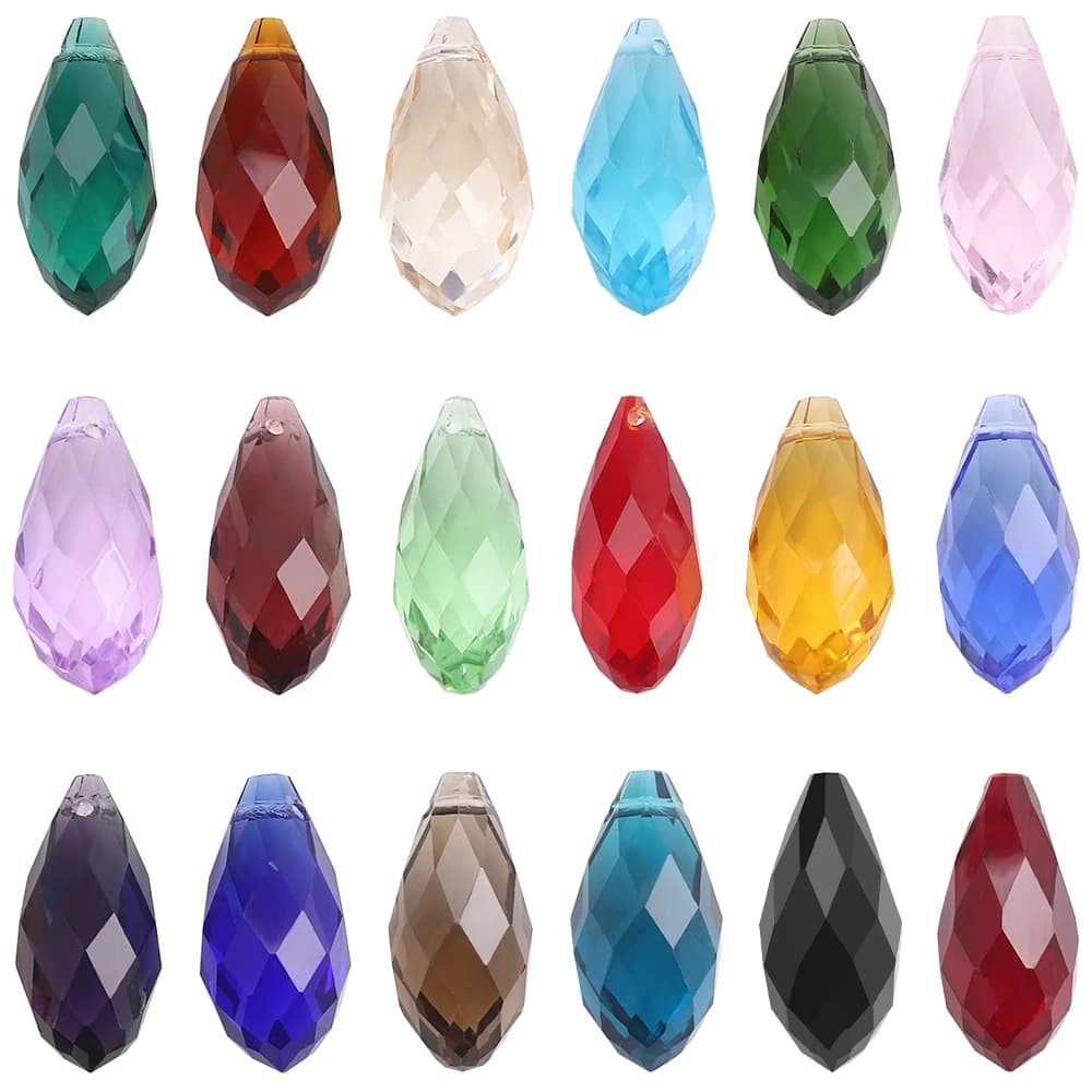 Austrian Color Teardrop Crystal Bead Water Drop Faceted Glass Bead Loose Spacer Bead for Jewelry Making DIY Bracelet Necklace