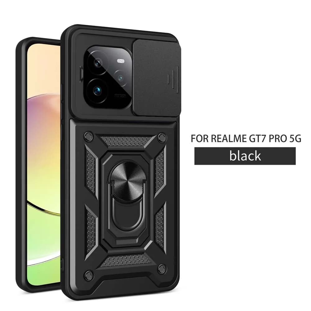 Shock Protective Case for Realme GT 7 Pro GT 6 Car Support Phone Cover for Realme GT 6T Camera lens protection Fundas