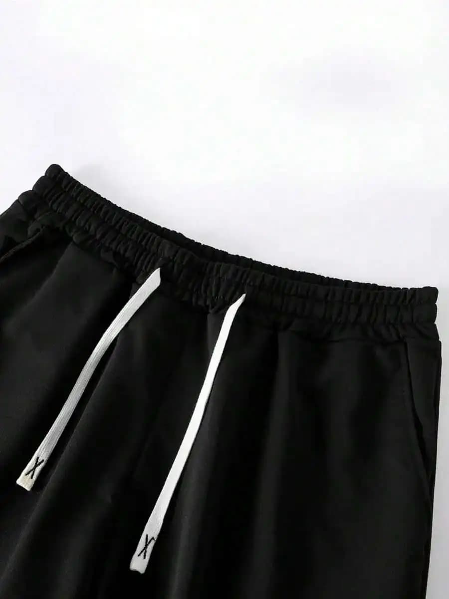 Set di t-shirt casual a maniche corte e pantaloncini neri da uomo