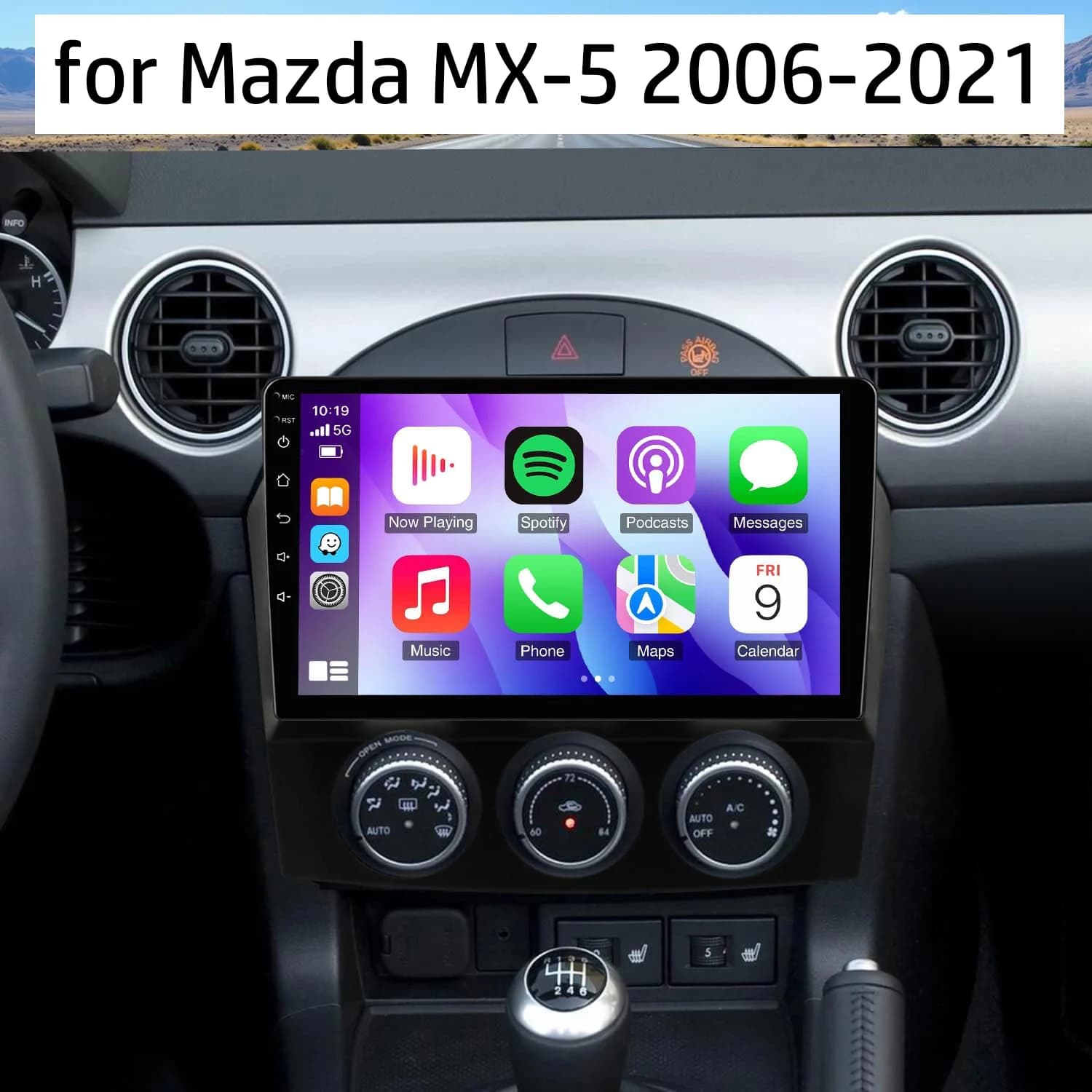 2din 2GB + 32GB 9 "Touch Screen Android 13.0 Autoradio di Navigazione GPS Per Mazda MX-5 2006-2021 Lettore Multimediale Testa per Carplay