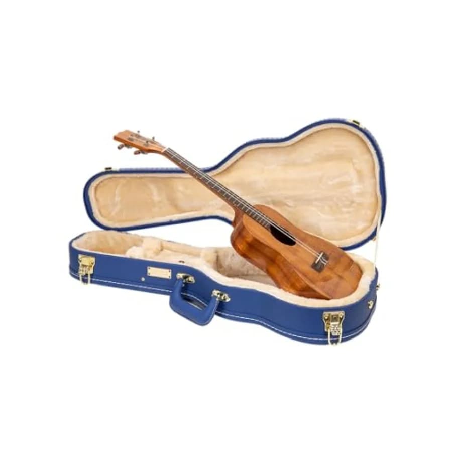 Custodia in legno Crossrock per ukulele tenore da 27'' con corpo grande, in ecopelle blu vibrante, chiusure in acciaio inossidabile e scomparto portaoggetti