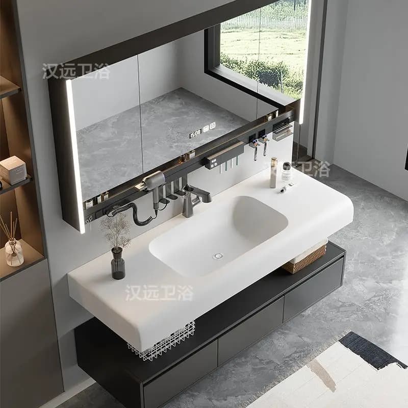 Appendiabiti Porta dell'armadio da bagno europeo Portaoggetti nero da parete Armadietto da bagno Scaffali a specchio Armario De Banheiro Mobili per la casa